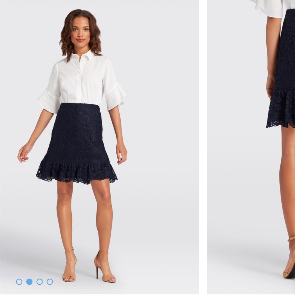 NEW • Draper James • Tulip Lace Mini Skirt Blue - Picture 1 of 6